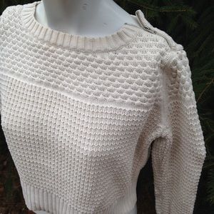 Banana republic shoulder zip loose knit sweater sm